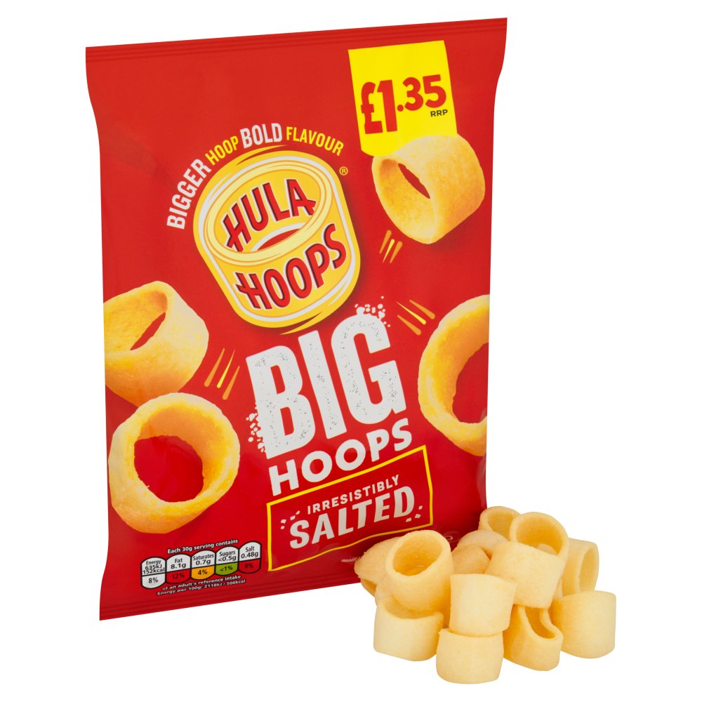 Box of 20 Hula Hoops Big Hoops Salted Crisps 70g