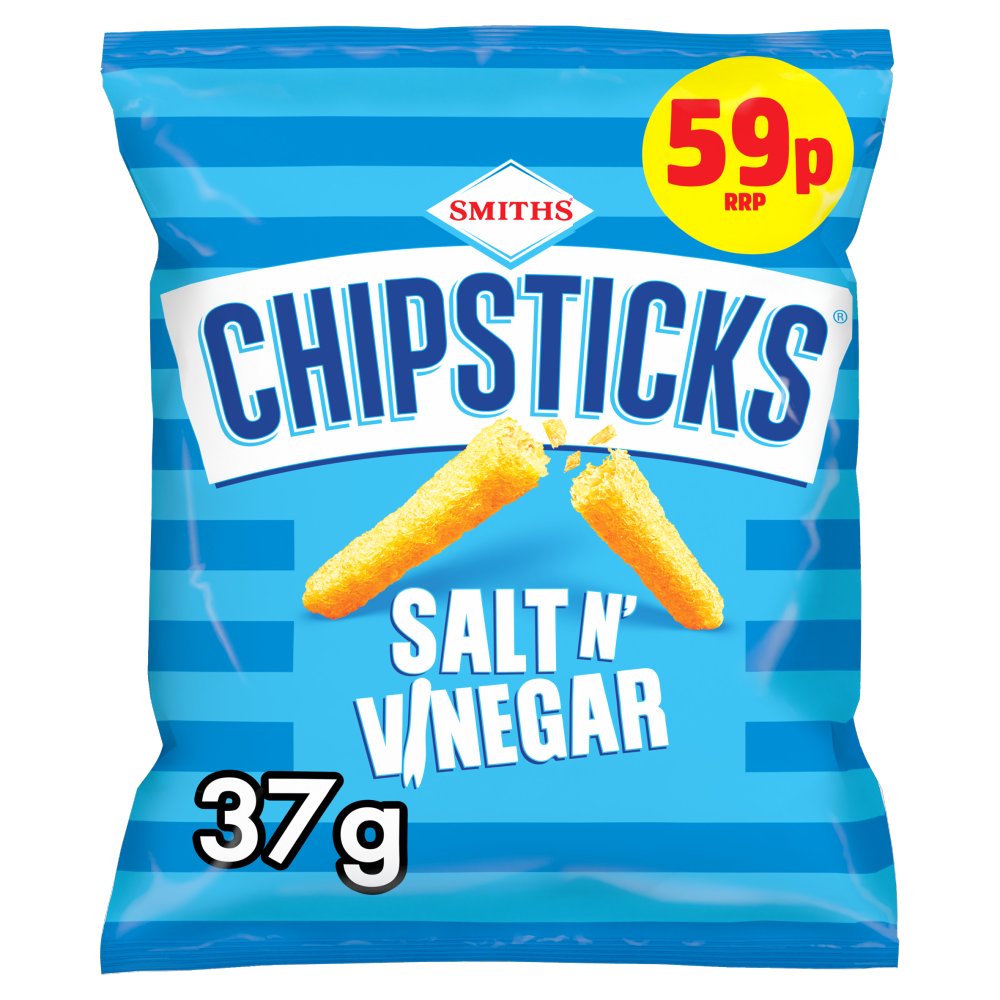 30x Smiths Chipsticks Salt & Vinegar Crisps 37g