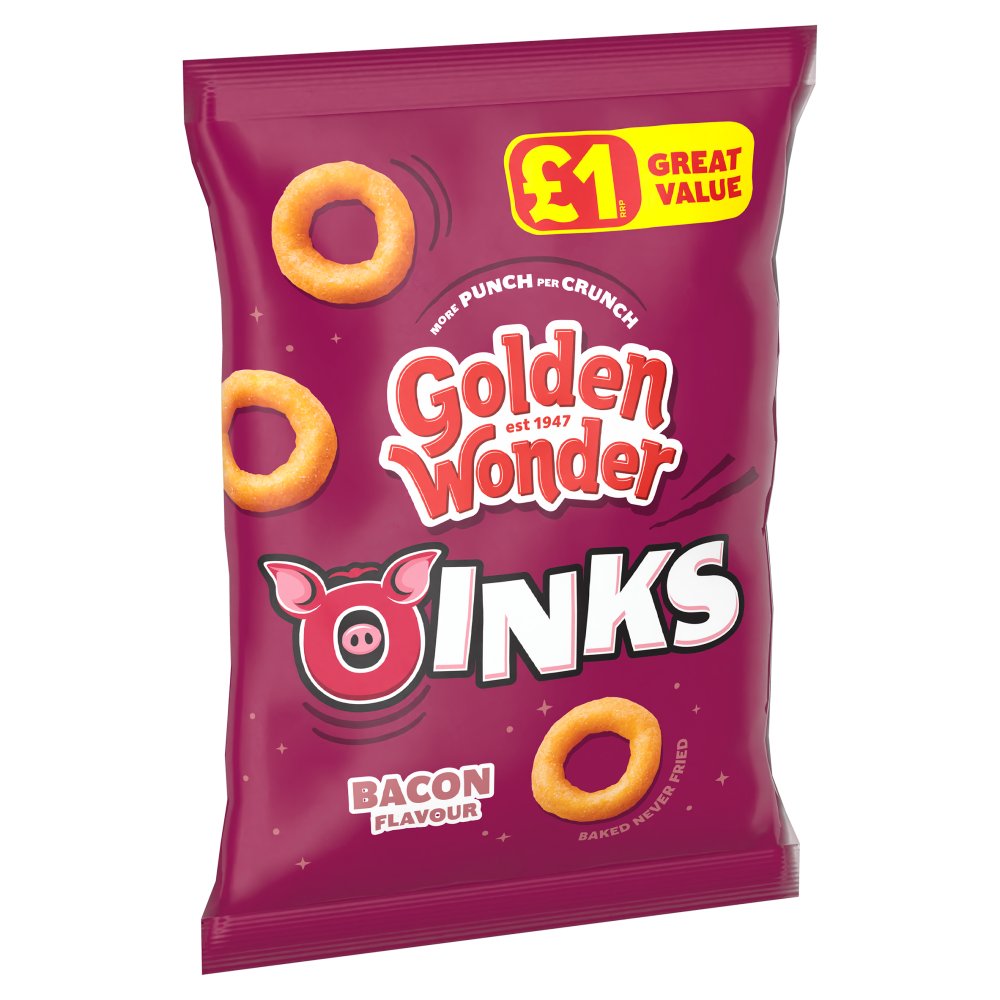 18x Awesome Oinks Bacon Flavour Snacks 46g