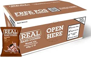 Full Box of 24 x REAL Crisps Roast Ox 35g