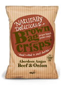 20 Bags of Brown Bag Crisps Aberdeen Angus Beef & Onion 40g