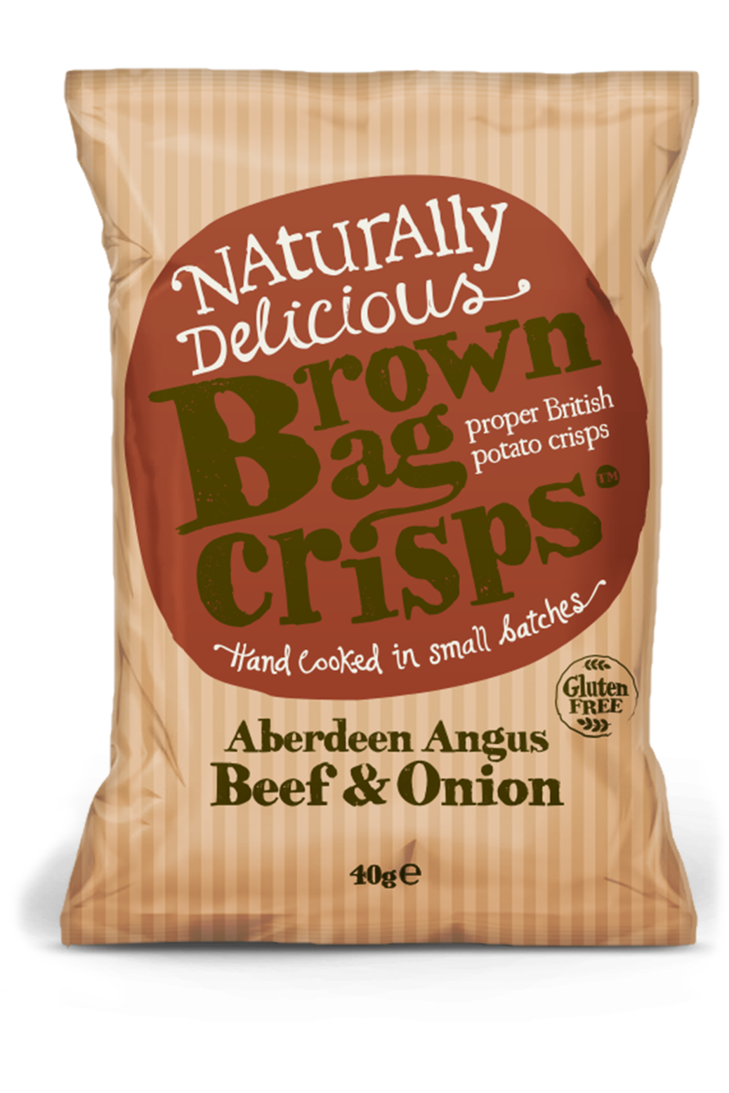 20 Bags of Brown Bag Crisps Aberdeen Angus Beef & Onion 40g