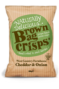 20 Bags of Brown Bag Crisps Cheddar and Onion 40g