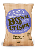 20 Bags of Brown Bag Crisps Rosemary and Sea Salt Flavour 40g