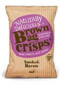 20 Bags of Brown Bag Crisps Smoked Bacon Flavour 40g
