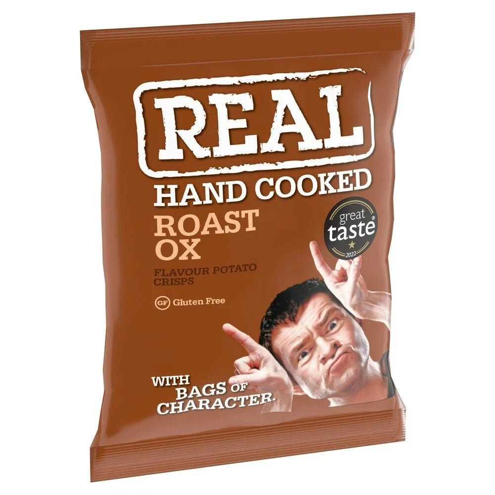 Full Box of 24 x REAL Crisps Roast Ox 35g