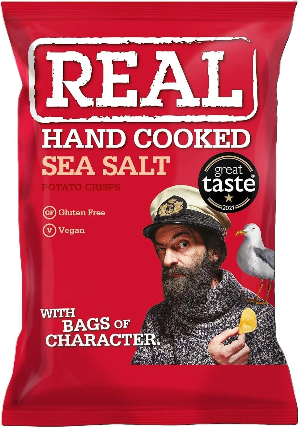 Full Box of 24 x REAL Crisps Sea Salt 35g