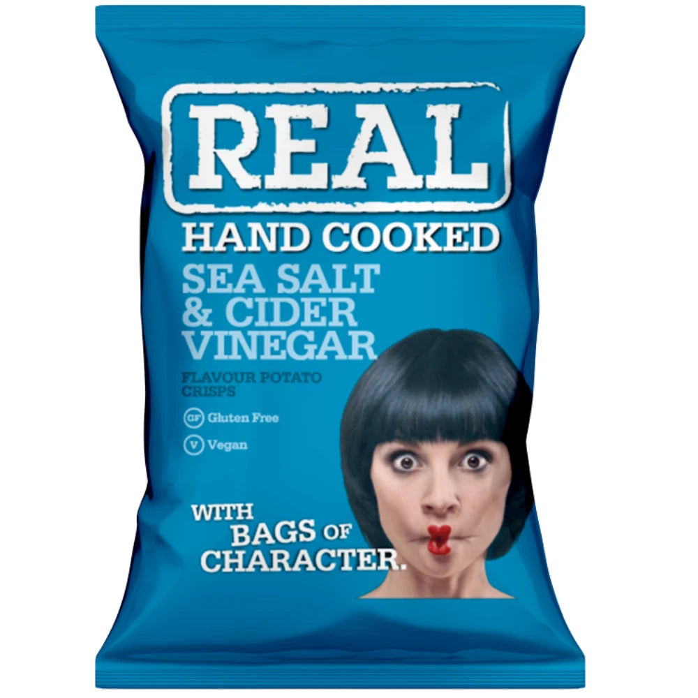 Full Box of 24 x REAL Crisps Sea Salt & Cider Vinegar