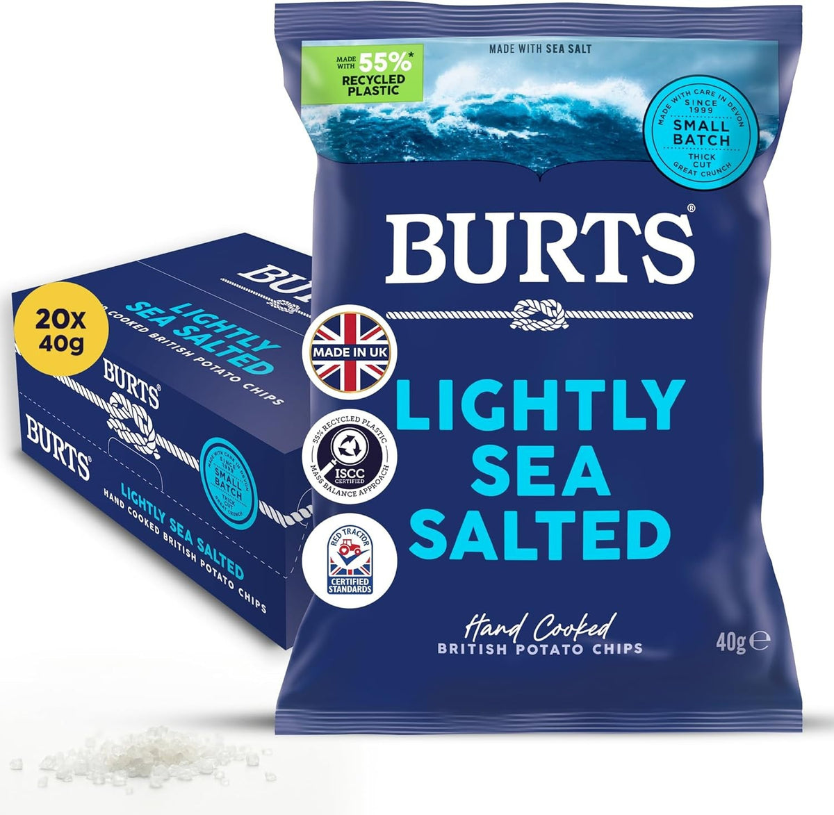 Box of Burts Lightly Sea Salted Crisps 20 x 40g Bags